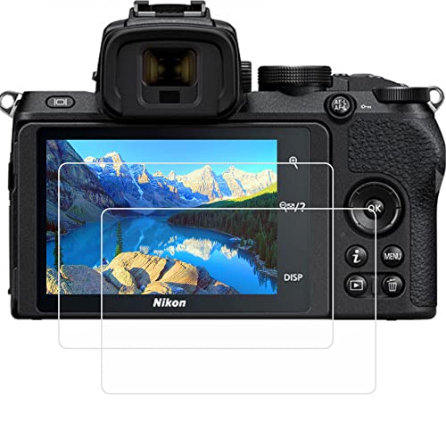 PCTC [ 2 packs ] Z50 Tempered Glass Screen Protectors for Nikon z50 z 50 Mirrorless Digital Camera, 0.3mm 9H Hardness Ultra Clear Tempered Glass Screen Guard Full Coverage Edge to Edge - Image 1