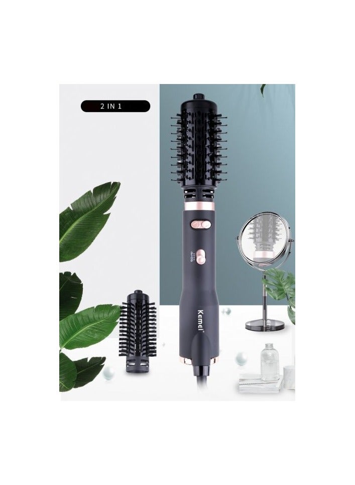 Kemei 2-in-1 Air Straight Brush with Blowing Curl Function – Quick & Easy Hair Modeling, Fast Heating & Styling Multicolour - Image 3