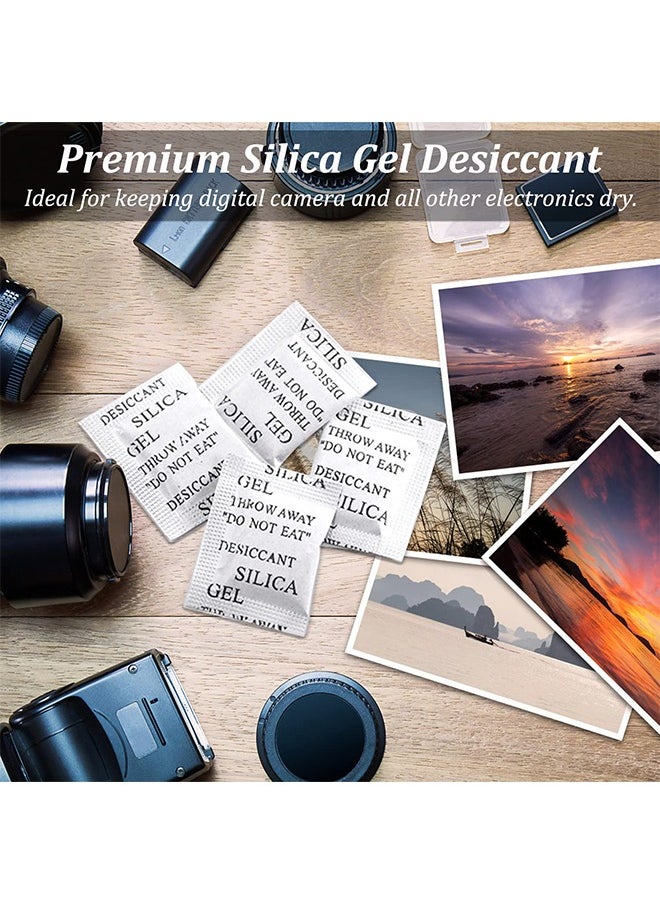HY 200PCS 1 Gram Premium Silica Gel Packets, Desiccant Packs for Storage, Moisture Absorbers, Humidity Dry Bags, Rechargeable Transparent Silicone Dessicants Dehumidifier for Electronics, Shoes, Jewelry  - Image 5