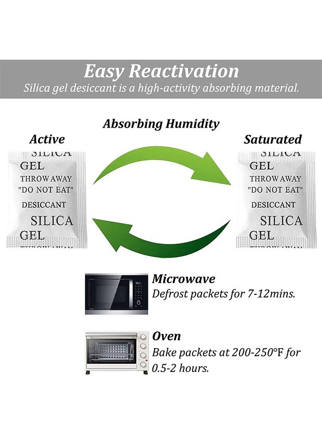 HY 200PCS 1 Gram Premium Silica Gel Packets, Desiccant Packs for Storage, Moisture Absorbers, Humidity Dry Bags, Rechargeable Transparent Silicone Dessicants Dehumidifier for Electronics, Shoes, Jewelry  - Image 3