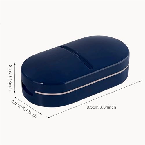 Jubobu Pill Cutter,Portable Tablet Cutter with Blade and Storage Compartment,Medicine Organizer Box,Pill Cutter for Tablets of Any Size,Small Pill Cutter for Travel(Blue) - Image 3