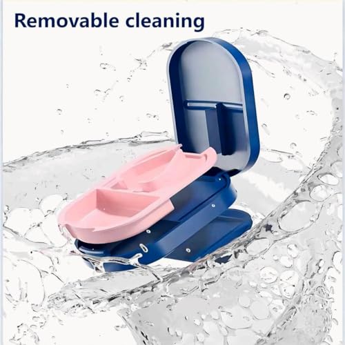 Jubobu Pill Cutter,Portable Tablet Cutter with Blade and Storage Compartment,Medicine Organizer Box,Pill Cutter for Tablets of Any Size,Small Pill Cutter for Travel(Blue) - Image 2