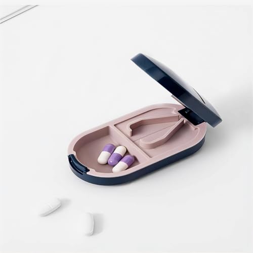 Jubobu Pill Cutter,Portable Tablet Cutter with Blade and Storage Compartment,Medicine Organizer Box,Pill Cutter for Tablets of Any Size,Small Pill Cutter for Travel(Blue) - Image 5