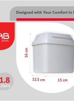 GAB Plastic GAB Plastic, Table Bin With Flip Lid, 1.8 Liters, Set of 2, Plastic Trash Can, for Desks and Tables, Recycled Plastic, Sturdy and Durable.  - Image 4
