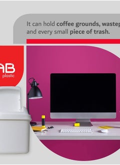GAB Plastic GAB Plastic, Table Bin With Flip Lid, 1.8 Liters, Set of 2, Plastic Trash Can, for Desks and Tables, Recycled Plastic, Sturdy and Durable.  - Image 2