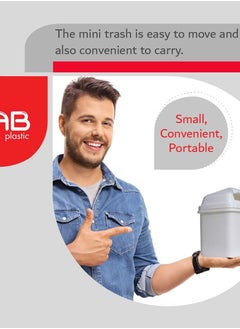 GAB Plastic GAB Plastic, Table Bin With Flip Lid, 1.8 Liters, Set of 2, Plastic Trash Can, for Desks and Tables, Recycled Plastic, Sturdy and Durable.  - Image 3