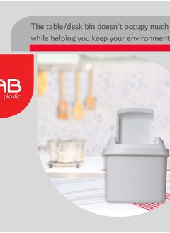 GAB Plastic GAB Plastic, Table Bin With Flip Lid, 1.8 Liters, Set of 2, Plastic Trash Can, for Desks and Tables, Recycled Plastic, Sturdy and Durable.  - Image 5