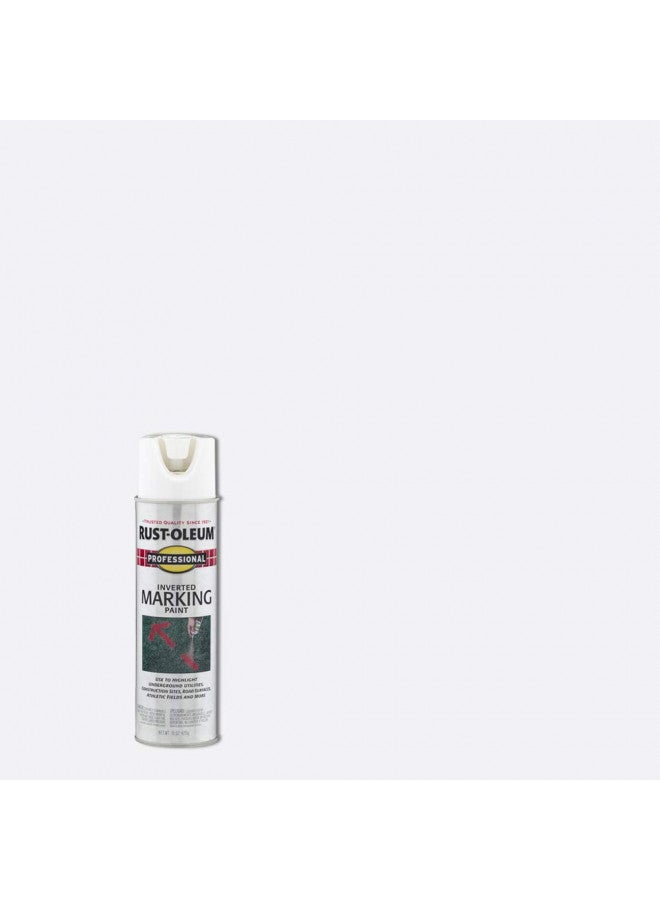 Rust-Oleum, White 2592838 Professional Inverted Marking Spray Paint, 15 oz, 15 Ounce, 15 Fl Oz