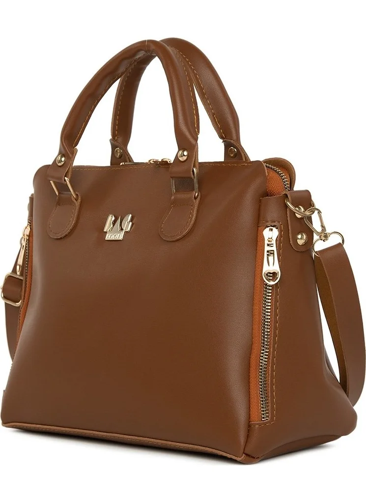 باجموري Brown Vertical Double Zipper Hanger Bag