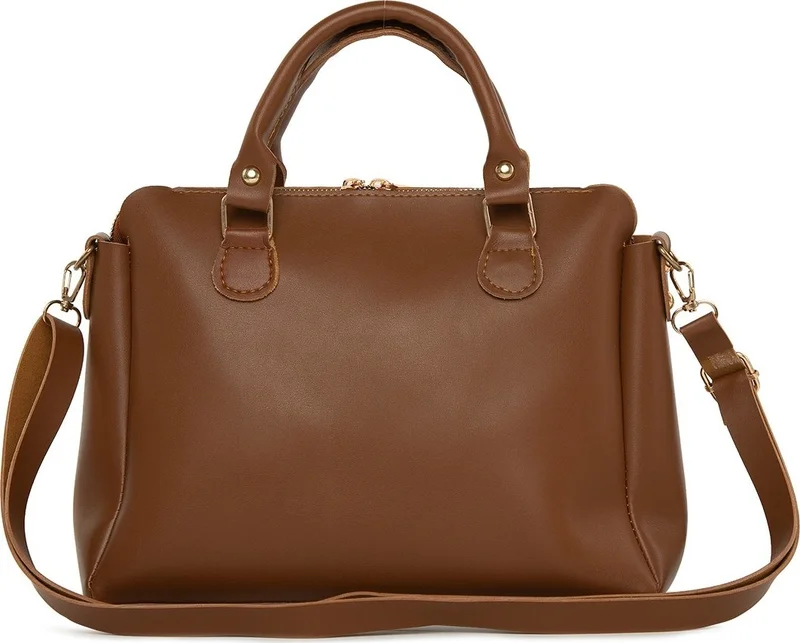باجموري Brown Vertical Double Zipper Hanger Bag