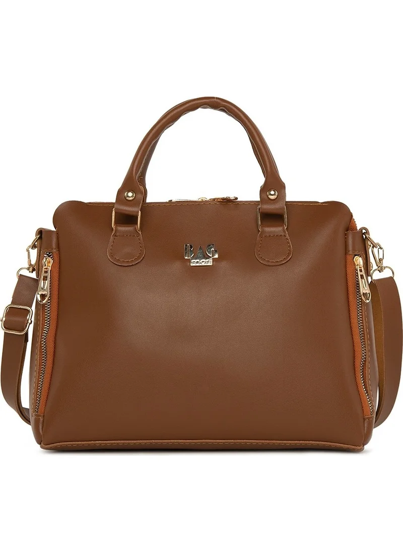 باجموري Brown Vertical Double Zipper Hanger Bag