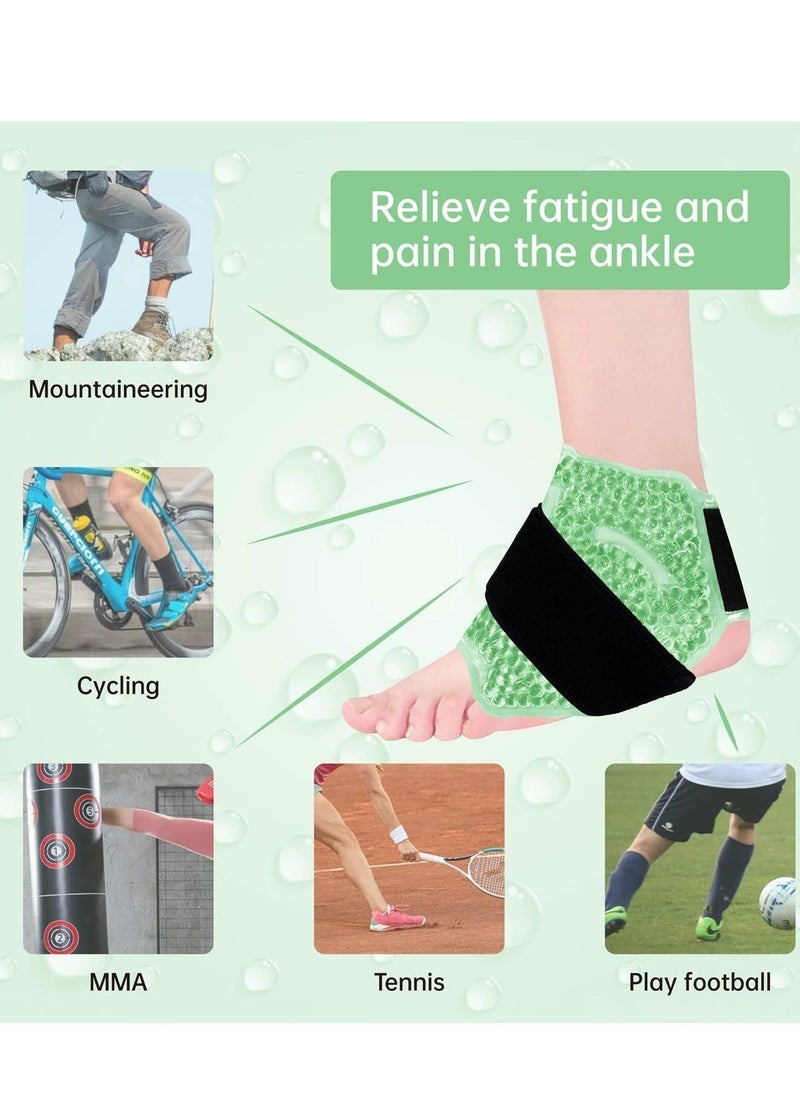 Y&D Ankle/Sport Foot Ice Therapy Wrap, Hot Cold Gel Pack with Adjustable Brace for Sprained Ankles, Plantar Fasciitis, Achilles, and Swelling Feet, Microwaveable, Freezable Reusable, Green  - Image 2