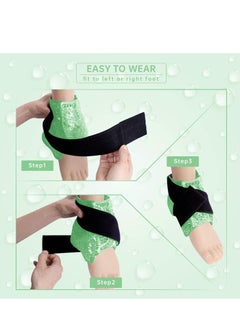 Y&D Ankle/Sport Foot Ice Therapy Wrap, Hot Cold Gel Pack with Adjustable Brace for Sprained Ankles, Plantar Fasciitis, Achilles, and Swelling Feet, Microwaveable, Freezable Reusable, Green  - Image 4