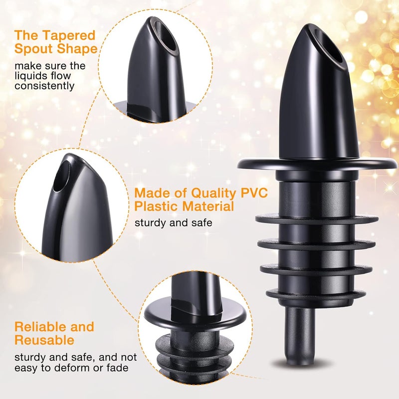 Potchen 100 Packs Pour Spout for Liquor Bottles Flow Pourers Pour Spouts for Bars Clubs Pubs Restaurants Coffee Shops and Home(Black) - Image 4