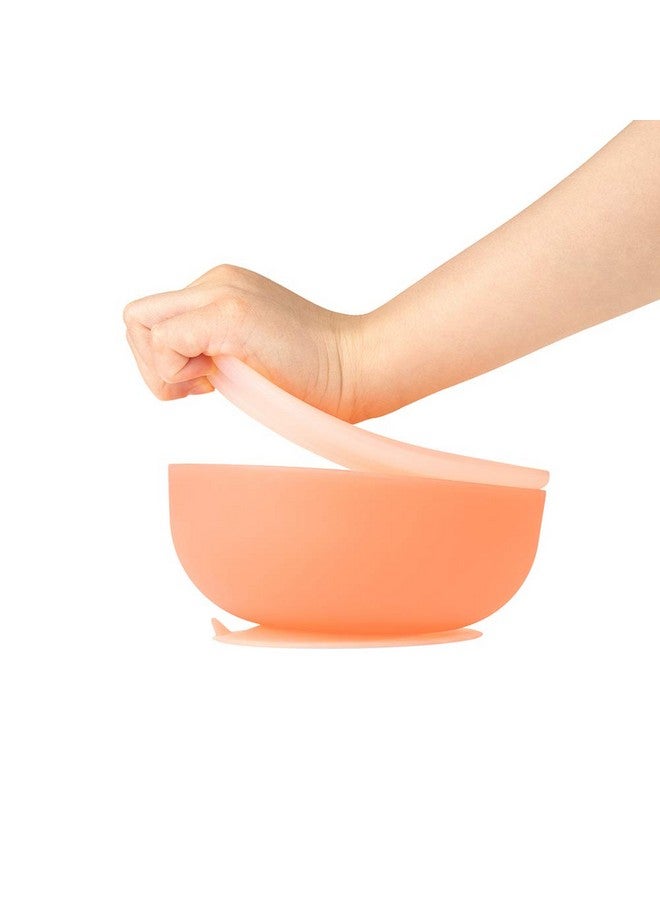 Olababy 100% Silicone Suction Bowl with Lid for Independent Feeding | First Stage Self Feeding Essential for Toddlers and Kids| Baby Led Weaning Snack Feeder | Food Container and Storage | - Image 1