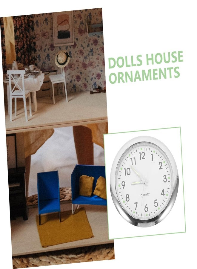TOYANDONA Miniature Clock Model Models Furniture Tiny House Accessories House Floor Clock Doll House Scene Decoration Doll House Decor Miniatures White Wall Clock Alloy.Glass.Paper Props - Image 3