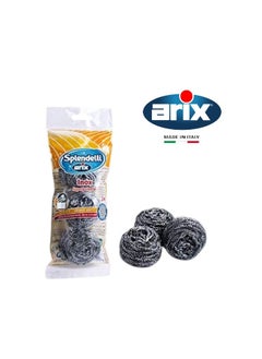 arix Superior Stainless Steel Wire Sponge: Deep Cleaning Power for Delicate Surfaces - 3 Pcs 