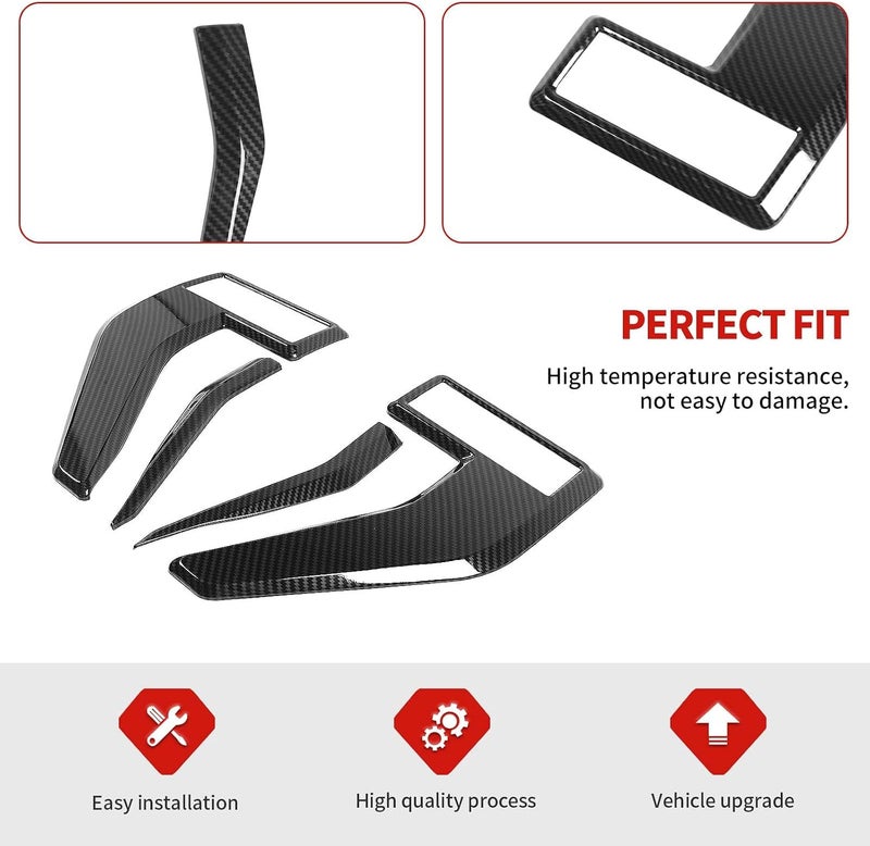 Jimen Fit for Ford F150 2021-2024, 4PCS Fender Side Vent Badge Emblem Cover Trim (Carbon Fiber) - Image 4