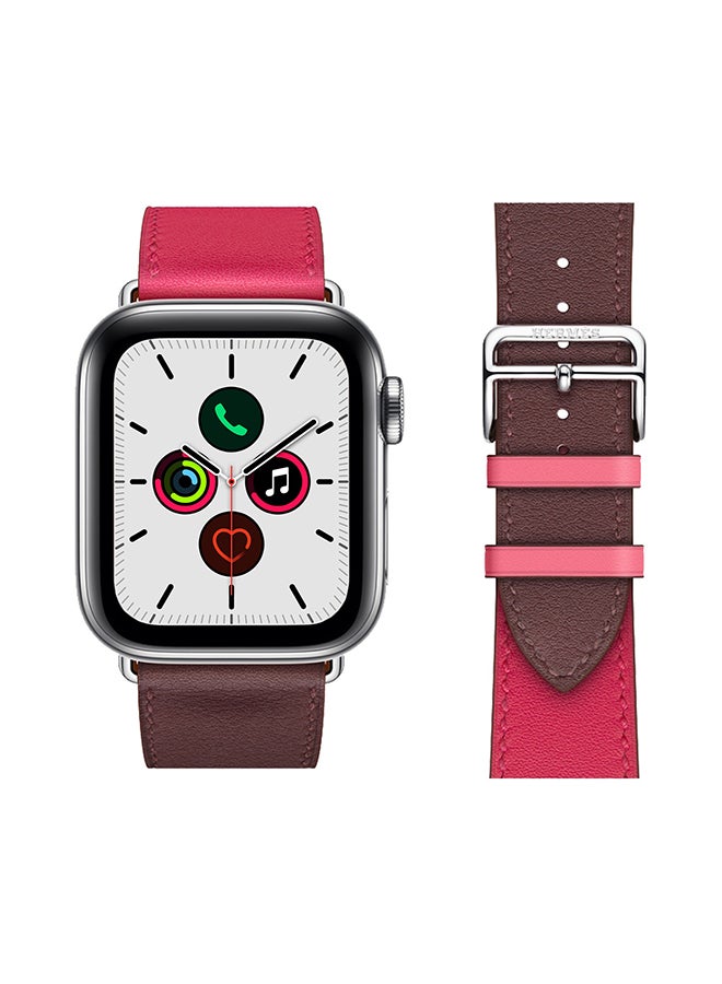 Perfii Stylish Band For Apple Watch Series 5/4/3/2/1 Wine Red/Pink - Image 2