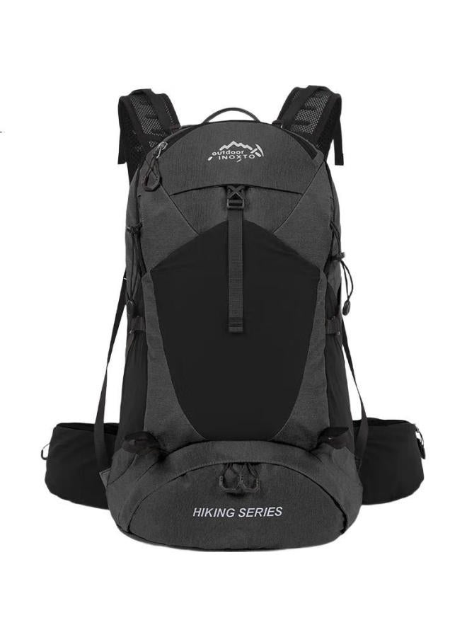 INOXTO 35L Large Capacity Breathable Water-Resistant Hiking Backpack, Outdoor Cycling Bag With Shoe Compartment, Model 8107, Black - Image 2