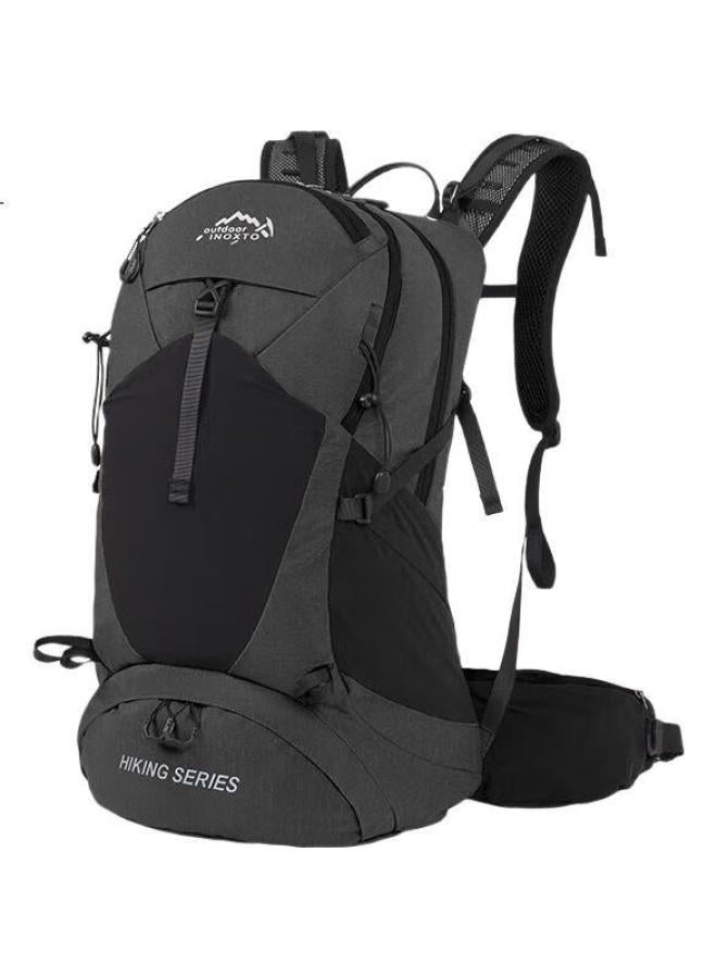 INOXTO 35L Large Capacity Breathable Water-Resistant Hiking Backpack, Outdoor Cycling Bag With Shoe Compartment, Model 8107, Black - Image 1