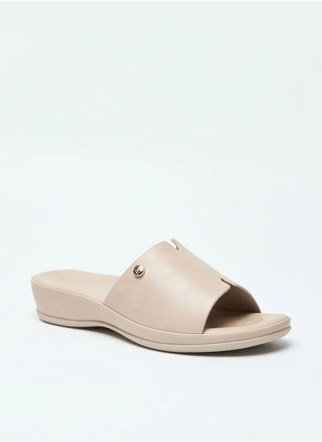 Flora Bella By Shoexpress Solid Slip-On Open Toe Sandals