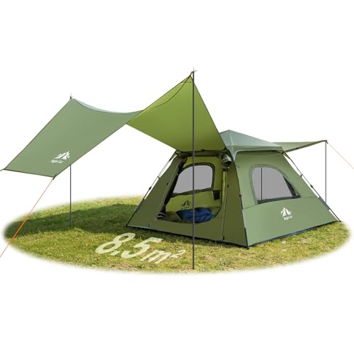 Night Cat 3Person Camping Tent Waterproof Instant Cabin Tent with Canopy Tarp for Family 2in1 Canopy Tent with Porch Easy Setup - Image 1