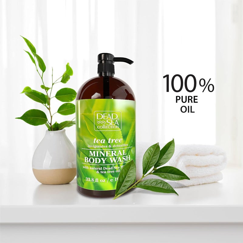 Dead Sea Collection Tea Tree Body Wash for Women and Men - with Pure Dead Sea Minerals and Tea Tree Oil - Cleanses and Moisturizes Skin - Pack of 2 (67.6 fl. oz) - Image 3