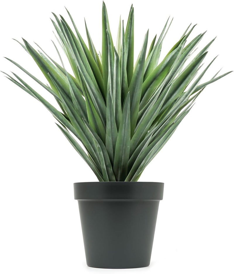 Velener Artificial Agave Plant in Black Pot with Real Stone Pebbles, Large Fake Agave Plant for Indoor and Outdoor-22 inches Tall, 105 Leaves - Image 2