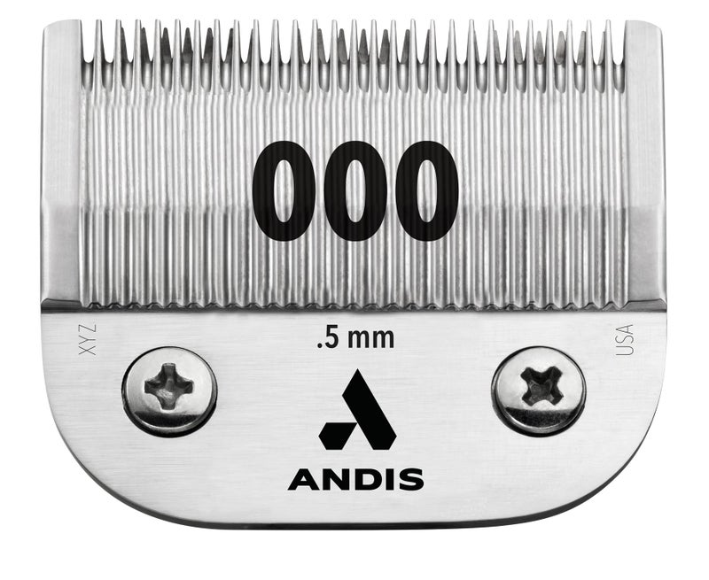 Andis 64073 Ultra Edge Detachable 05mm Clipper Blade  Built with Carbonized Steel CloseCutting Technology with Long Life Sharp Blades  Size 000  150Inch Cut Length Chrome