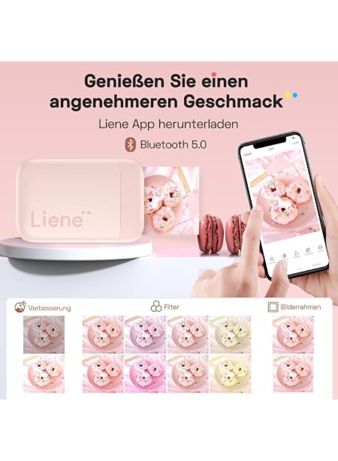 Liene 2x3" Portable Photo Printer & Instant Mini Printer – Bluetooth Wireless Zink Photo Printer with 50 Sheets of Self-Adhesive Paper for iOS & Android - Image 3