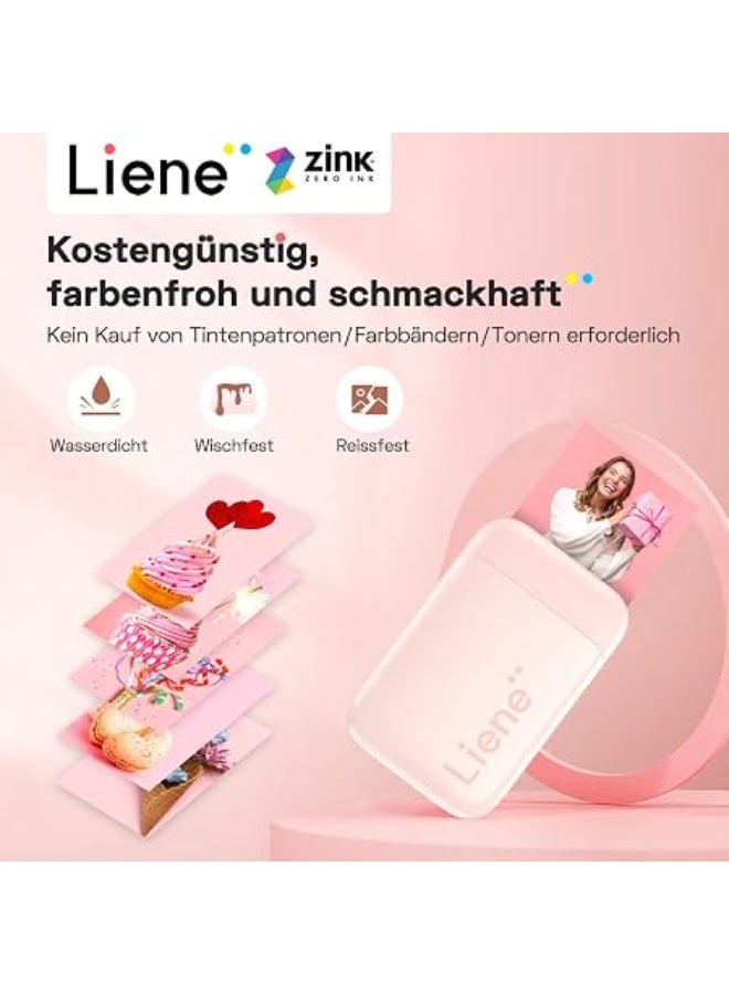 Liene 2x3" Portable Photo Printer & Instant Mini Printer – Bluetooth Wireless Zink Photo Printer with 50 Sheets of Self-Adhesive Paper for iOS & Android - Image 2