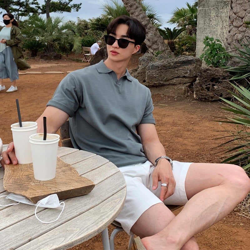 Classic Mens Polo Shirt Short Sleeve White  - Image 4