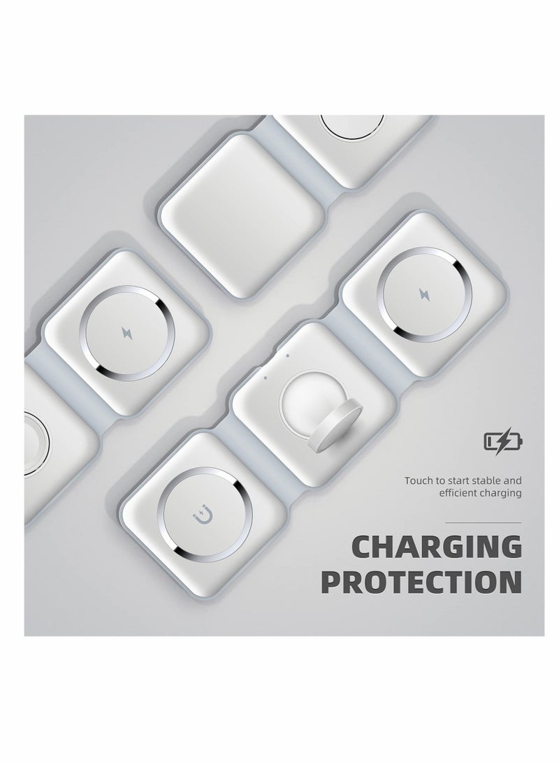 KASTWAVE Wireless Charging, 3 in 1 Wireless Charger,Wireless Magnetic Fast Charging Foldable Dock station Charger for iPhone 13/12/11/8/Pro/Max,for iWatch,forAirPods 3/2/Pro and for Samsung - Image 2