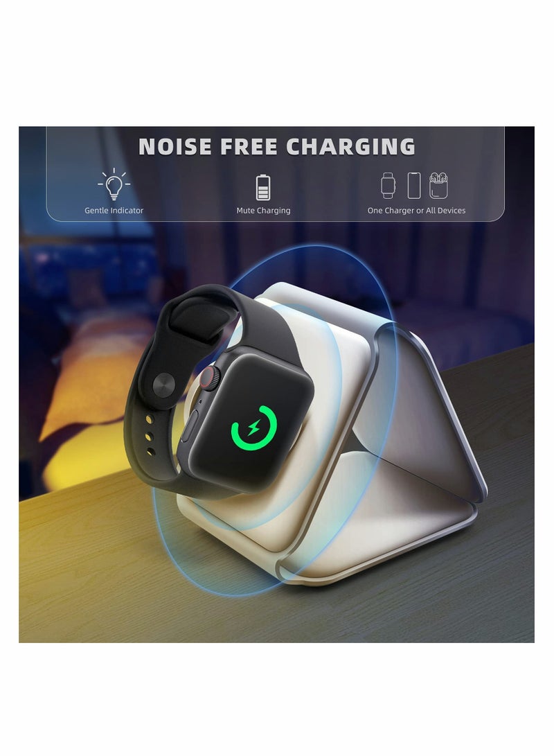 KASTWAVE Wireless Charging, 3 in 1 Wireless Charger,Wireless Magnetic Fast Charging Foldable Dock station Charger for iPhone 13/12/11/8/Pro/Max,for iWatch,forAirPods 3/2/Pro and for Samsung - Image 3