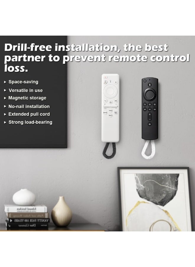Arabest Magnetic Remote Control Holder, Wall-Mount TV Controller Organizer, Wall-Mount with Adhesive, Anti-Loss Secure Storage for Bed, Couch, and Table (Black, 2 Pack) - Image 4