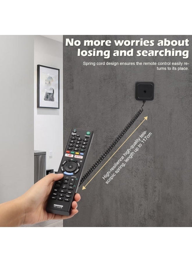 Arabest Magnetic Remote Control Holder, Wall-Mount TV Controller Organizer, Wall-Mount with Adhesive, Anti-Loss Secure Storage for Bed, Couch, and Table (Black, 2 Pack) - Image 2