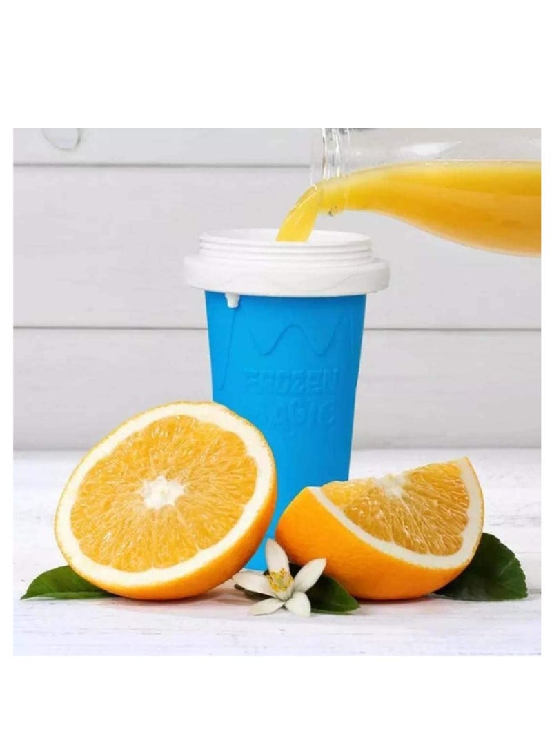 ELTRAZONE Travel Portable Double Layer Silica Cup Pinch Cup Hot Summer Cooler Smoothie Silicon Cup Pinch into Ice Children's Adult Slushy Ice Cup - Image 3