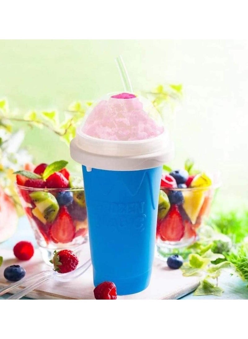 ELTRAZONE Travel Portable Double Layer Silica Cup Pinch Cup Hot Summer Cooler Smoothie Silicon Cup Pinch into Ice Children's Adult Slushy Ice Cup - Image 2
