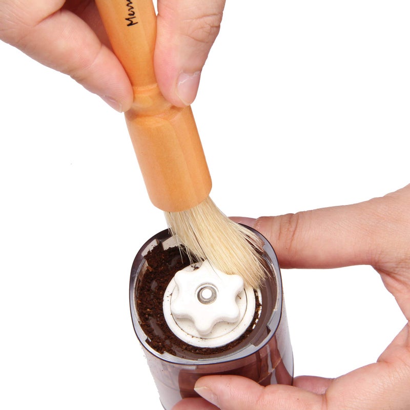 Merryseason Coffee Grinder Cleaning Brush, Wood Handle & Natural Bristles Wood Dusting Espresso Brush Accessories for Bean Grain Coffee Tool Barista Home Kitchen - Image 5