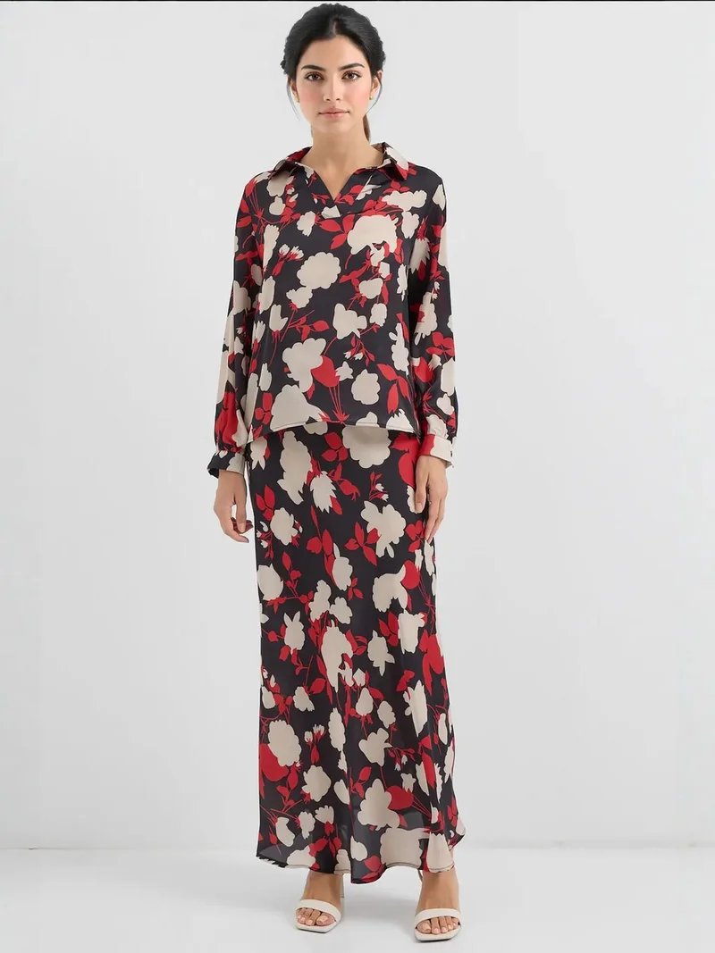 BDART Long Sleeve Floral Two-Piece Coord Set