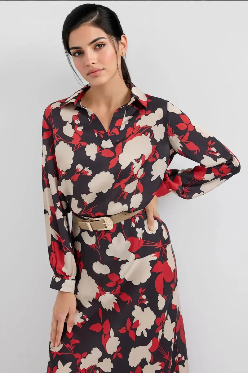 Big Dart Beige Natural BDART Long Sleeve Floral Two-Piece Coord Set for Women | Best Price UAE
