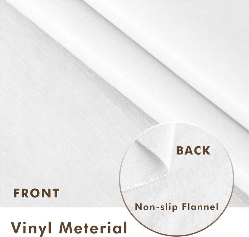Nasitos 2 Pack Round White Tablecloth 60 Inch-Flannel Backed Vinyl Plastic Tablecloth, Waterproof Spillproof Round Plastic Table Cover Kitchen Dinning Decoration, Table Cloths for Outdoor & Indoor - Image 3