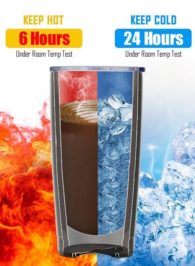 SUNWILL Travel Coffee Tumbler 20 oz, Stainless Steel Mug with Lid, Insulated Cup for Water, Tea, Hot and Cold Drinks, Silver - Image 3