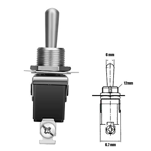 MUZHI Toggle Switch 12V, Heavy Duty 120V SPST ON Off Rocker Switch, 2 Pin SPDT Marine Toggle Switches Waterproof 15A 250V 20A 125V(6 Pack) - Image 3