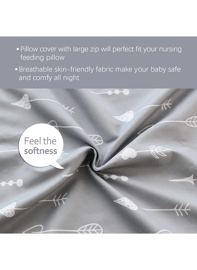 Biloban - Nursing Pillow Cover 2 Pack For Breastfeeding Pillow, Ultra Soft And Cozy Nursing Pillow Slipcovers, Snug Fits For Boppy Pillow, Great Choice For Mom - Image 1