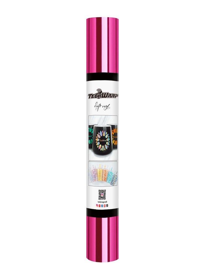 TECKWRAP Chrome Royal Pink Red Metallic Permanent Vinyl Holographic Red Vinyl for Cricut Bubble Free Vinyl 1ftx5ft - Image 1