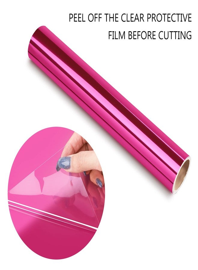 TECKWRAP Chrome Royal Pink Red Metallic Permanent Vinyl Holographic Red Vinyl for Cricut Bubble Free Vinyl 1ftx5ft - Image 2