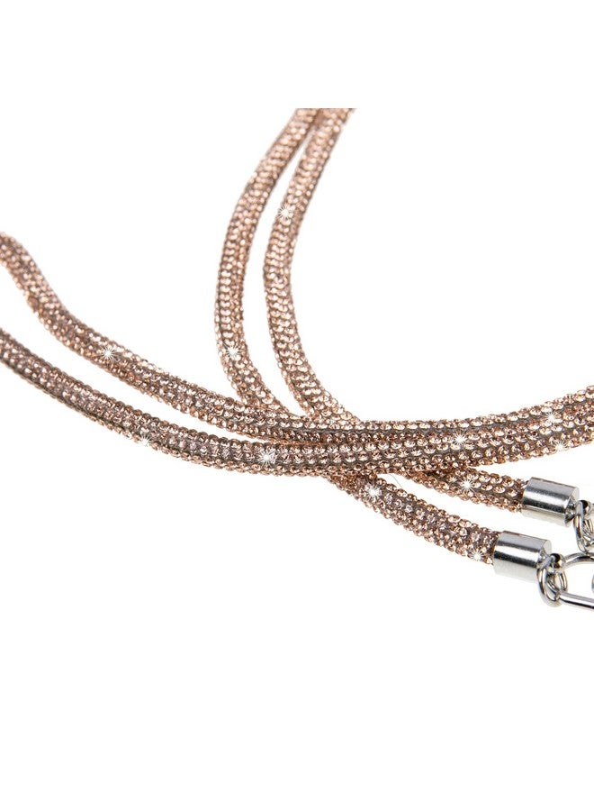 Bling Dynasty Fashion 43.3'' Exclusive Sparkle Crystal Handbag Lanyard,Premium Bling Handbag Strap,Waterproof Rhinestone Cellphone Lanyard Holder For Women(Champagne,1Pc) - Image 3