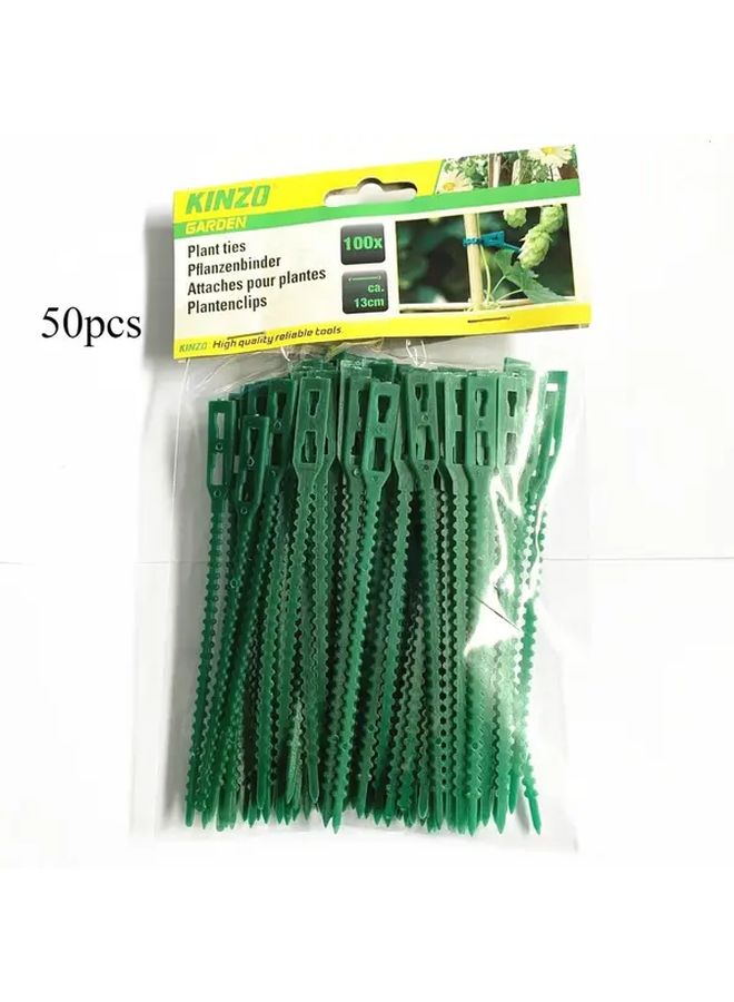 Green Garden Ties 50pcs Reusable Plant Support Ties High Quality Material - Image 1